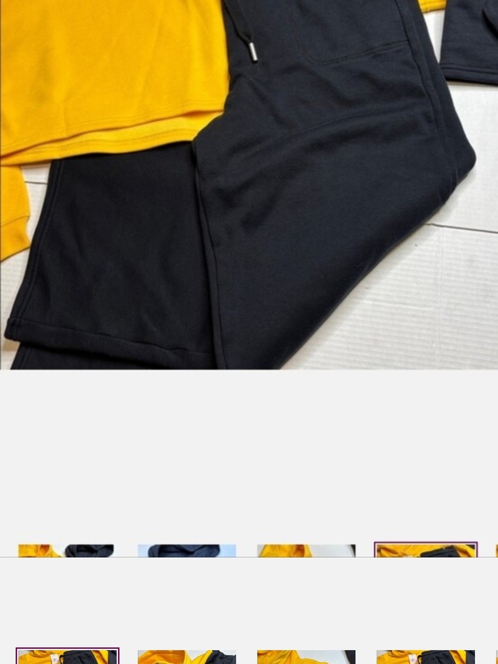 Set Savage X Fenty Black Track Joggers with Yellow Crop New With Tags Medium